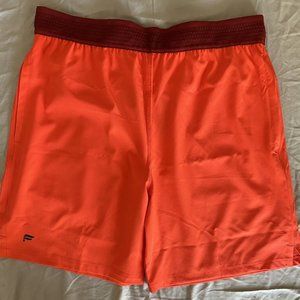 Fabletics Men’s The Fundamental Shorts 7" Inseam Size Medium Pockets Orange NWT
